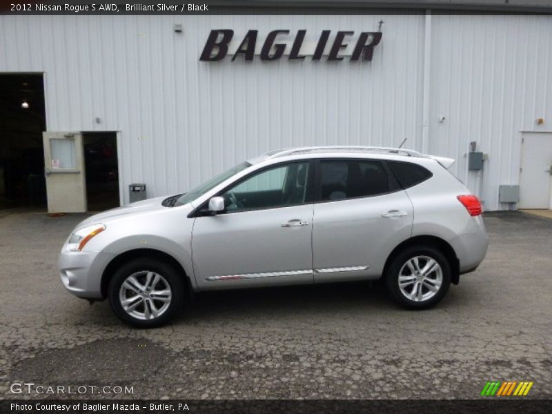 Brilliant Silver / Black 2012 Nissan Rogue S AWD
