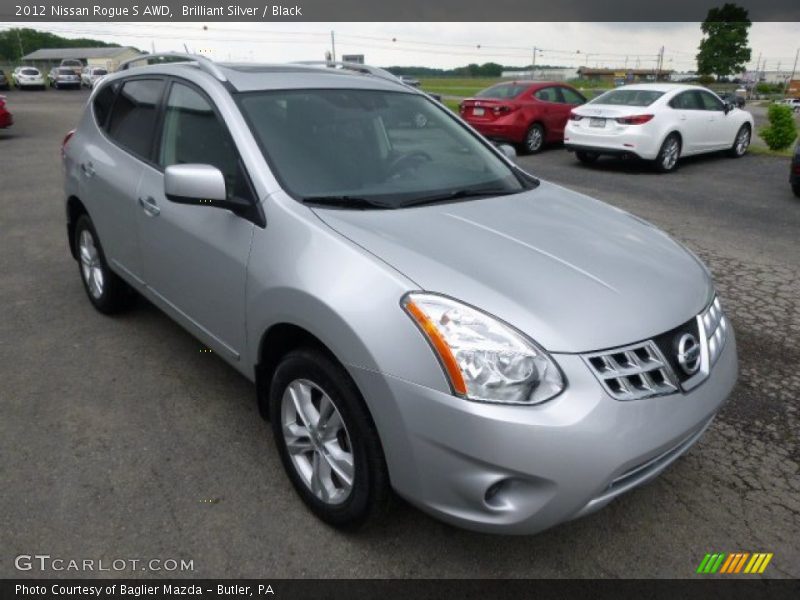 Brilliant Silver / Black 2012 Nissan Rogue S AWD