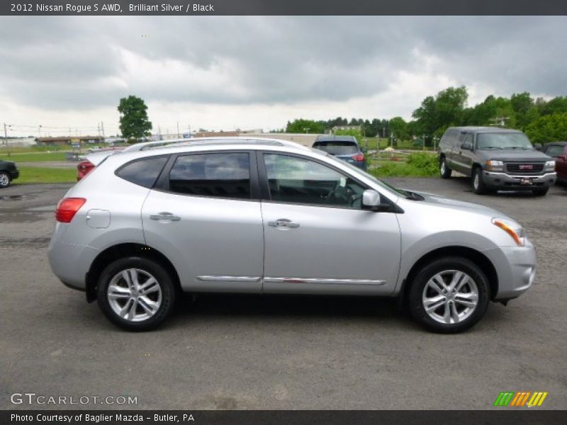 Brilliant Silver / Black 2012 Nissan Rogue S AWD