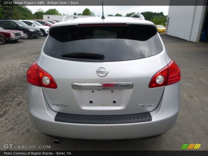 Brilliant Silver / Black 2012 Nissan Rogue S AWD