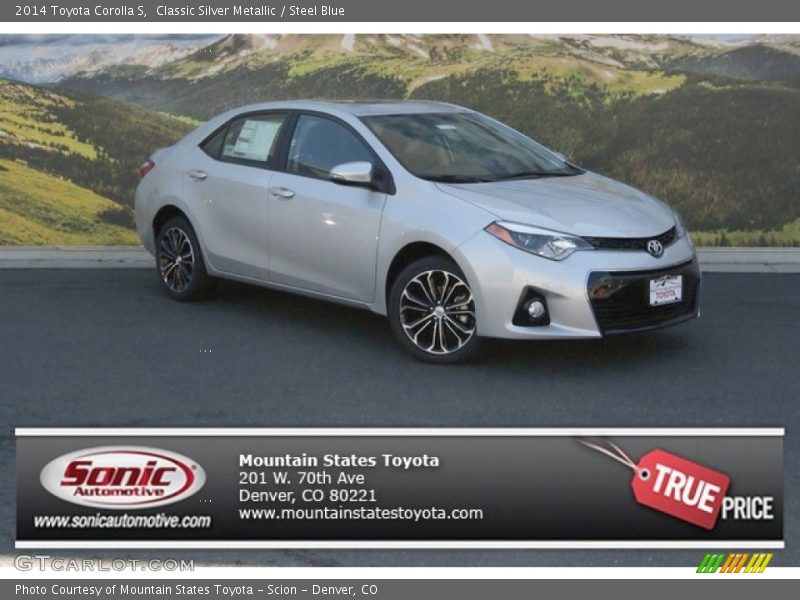 Classic Silver Metallic / Steel Blue 2014 Toyota Corolla S