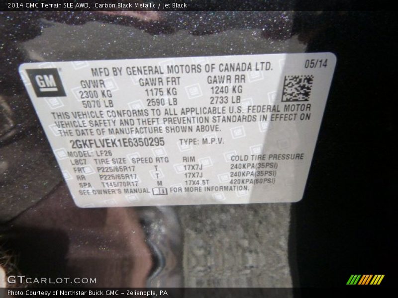 Carbon Black Metallic / Jet Black 2014 GMC Terrain SLE AWD