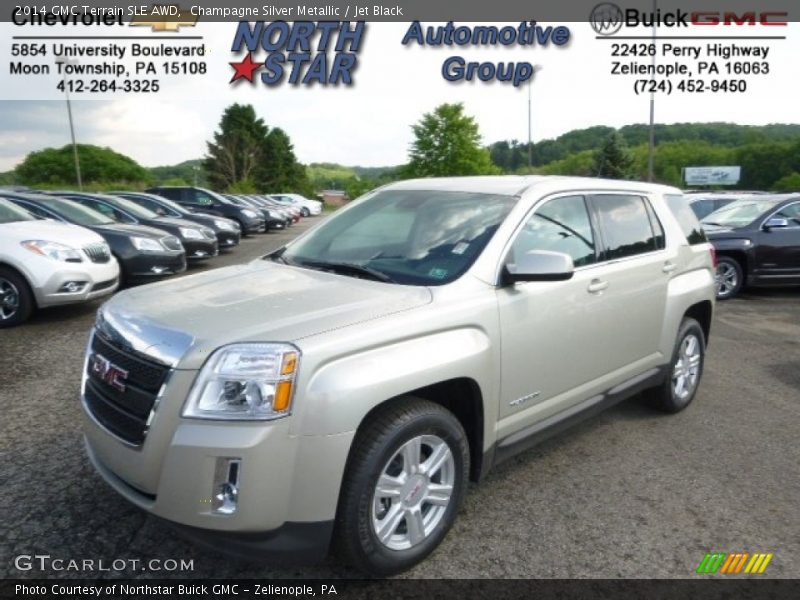 Champagne Silver Metallic / Jet Black 2014 GMC Terrain SLE AWD