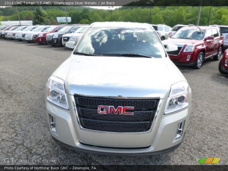 Champagne Silver Metallic / Jet Black 2014 GMC Terrain SLE AWD