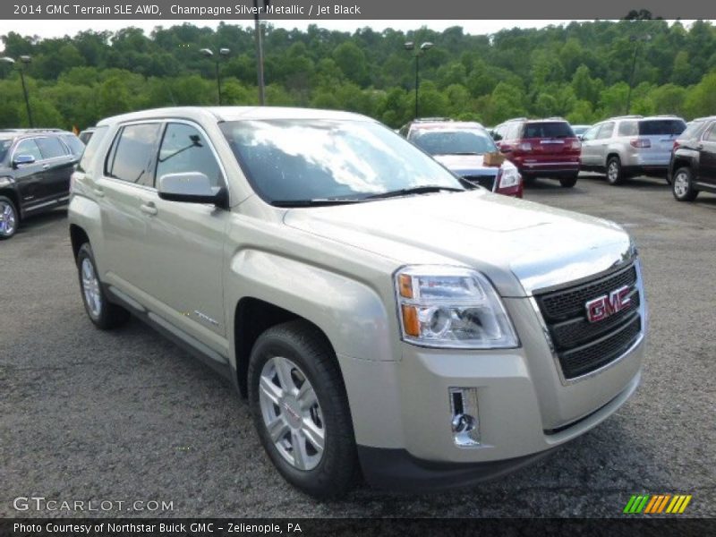 Champagne Silver Metallic / Jet Black 2014 GMC Terrain SLE AWD