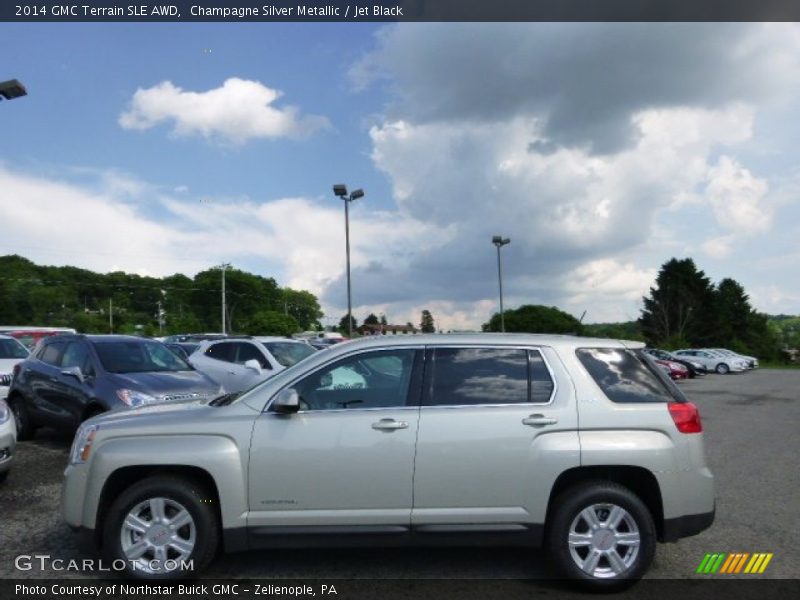 Champagne Silver Metallic / Jet Black 2014 GMC Terrain SLE AWD