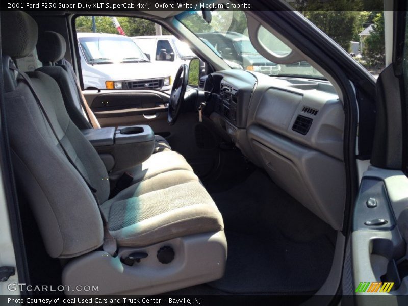Oxford White / Medium Graphite 2001 Ford F250 Super Duty XLT SuperCab 4x4