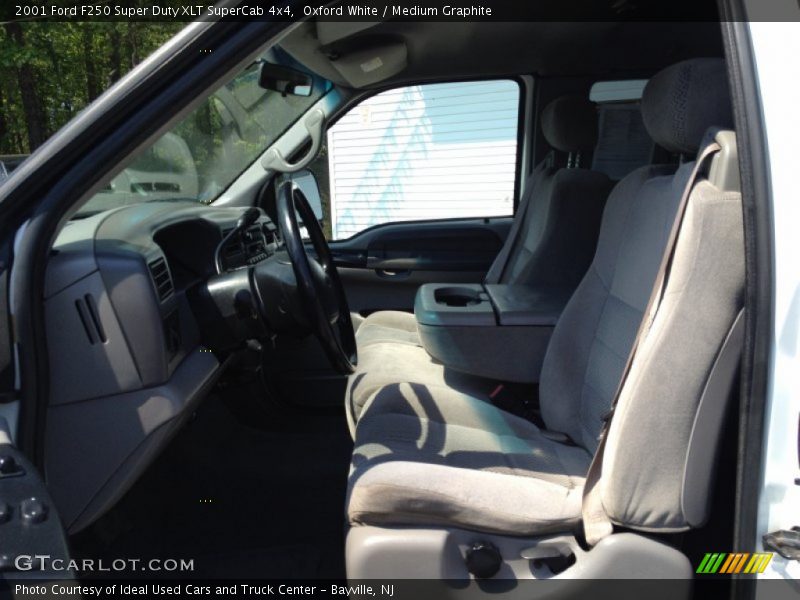Oxford White / Medium Graphite 2001 Ford F250 Super Duty XLT SuperCab 4x4