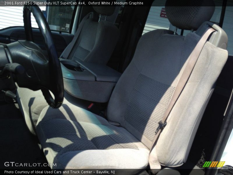 Oxford White / Medium Graphite 2001 Ford F250 Super Duty XLT SuperCab 4x4