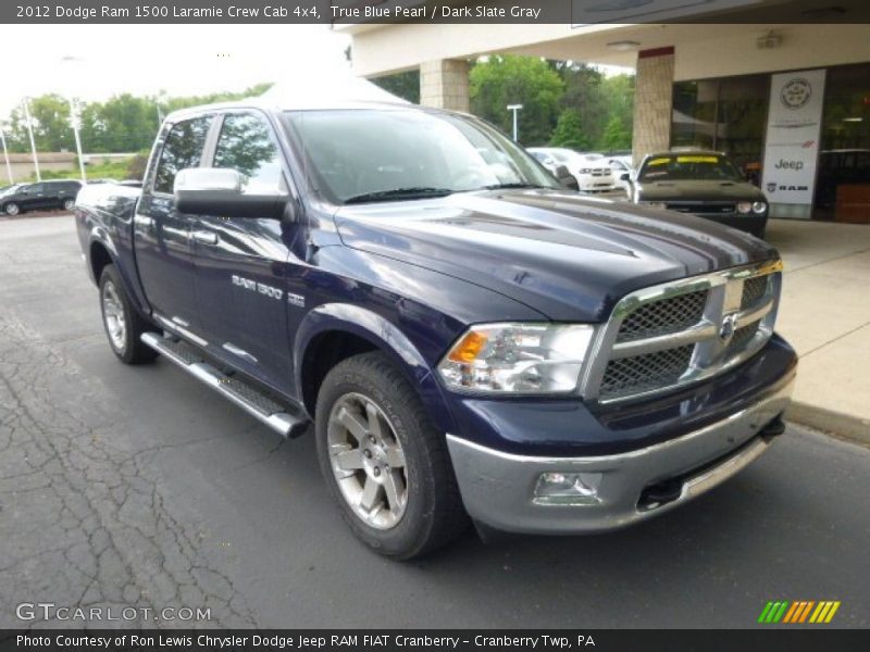 True Blue Pearl / Dark Slate Gray 2012 Dodge Ram 1500 Laramie Crew Cab 4x4