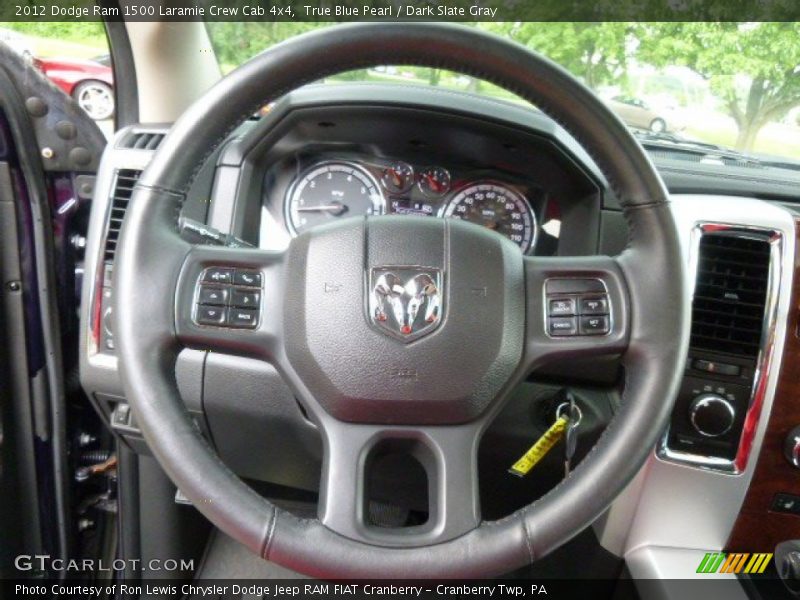 True Blue Pearl / Dark Slate Gray 2012 Dodge Ram 1500 Laramie Crew Cab 4x4