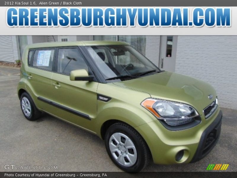 Alien Green / Black Cloth 2012 Kia Soul 1.6