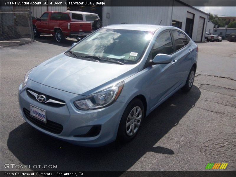 Clearwater Blue / Beige 2014 Hyundai Accent GLS 4 Door