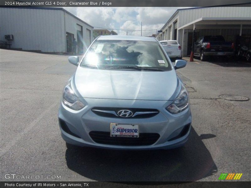 Clearwater Blue / Beige 2014 Hyundai Accent GLS 4 Door