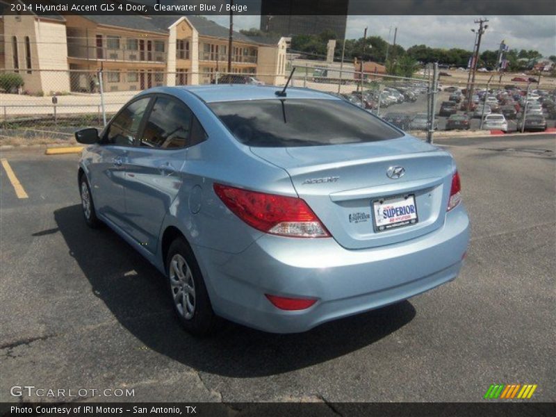 Clearwater Blue / Beige 2014 Hyundai Accent GLS 4 Door