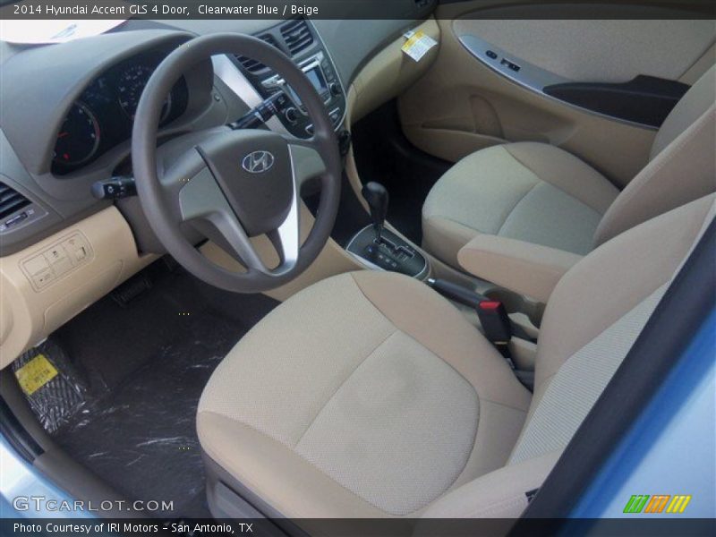 Clearwater Blue / Beige 2014 Hyundai Accent GLS 4 Door