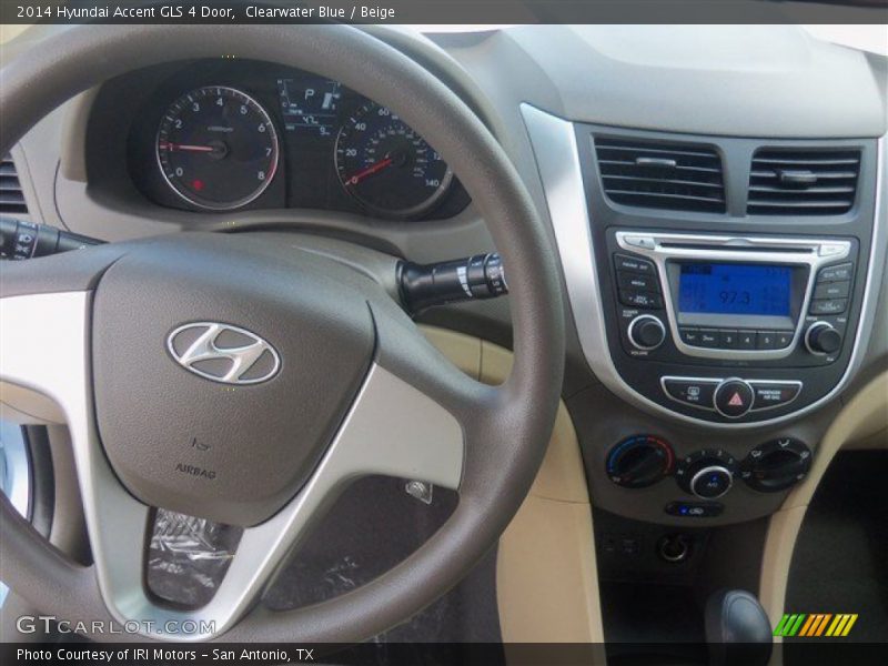 Clearwater Blue / Beige 2014 Hyundai Accent GLS 4 Door