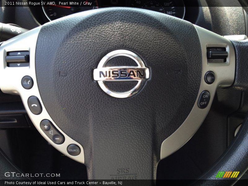 Pearl White / Gray 2011 Nissan Rogue SV AWD