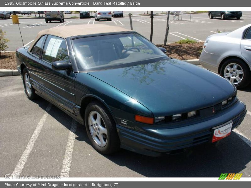 Dark Teal Metallic / Beige 1995 Oldsmobile Cutlass Supreme Convertible