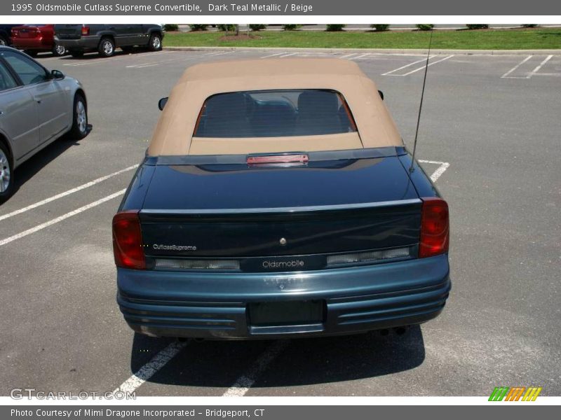 Dark Teal Metallic / Beige 1995 Oldsmobile Cutlass Supreme Convertible