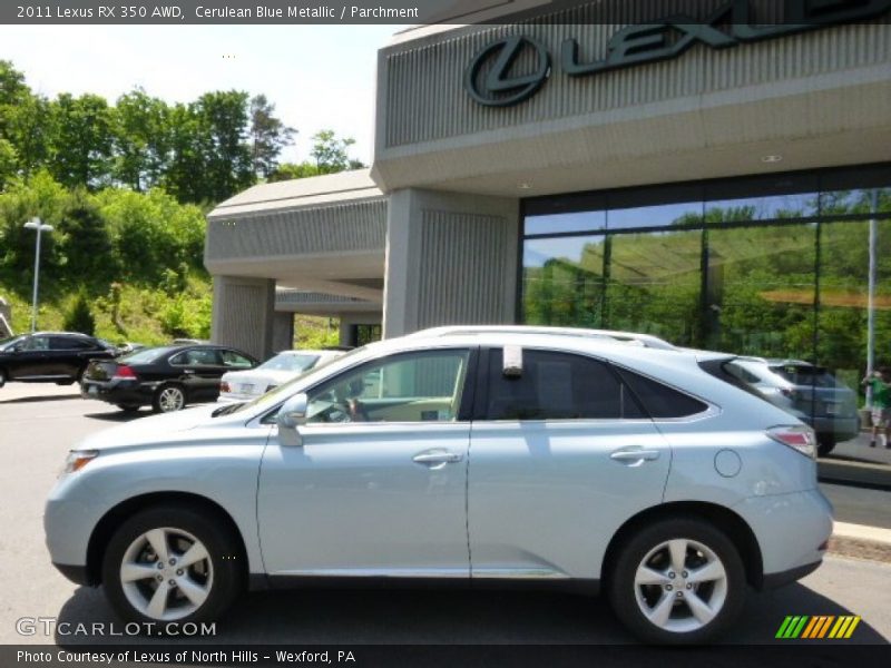 Cerulean Blue Metallic / Parchment 2011 Lexus RX 350 AWD