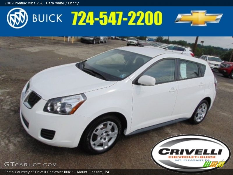 Ultra White / Ebony 2009 Pontiac Vibe 2.4