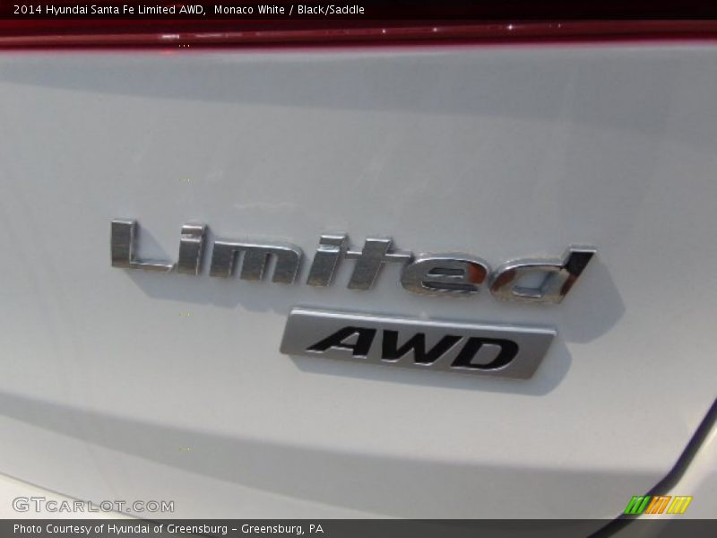 Monaco White / Black/Saddle 2014 Hyundai Santa Fe Limited AWD