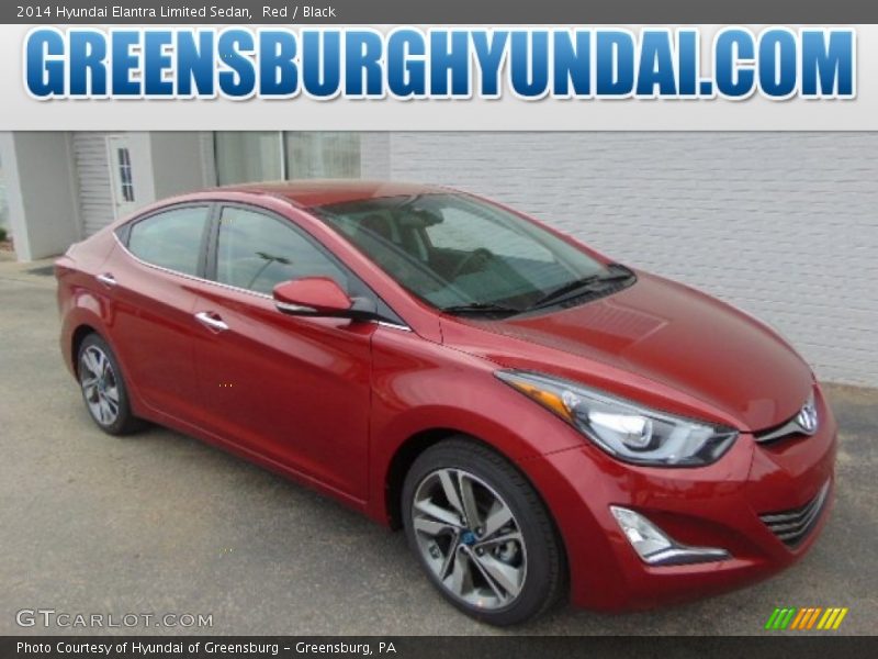 Red / Black 2014 Hyundai Elantra Limited Sedan