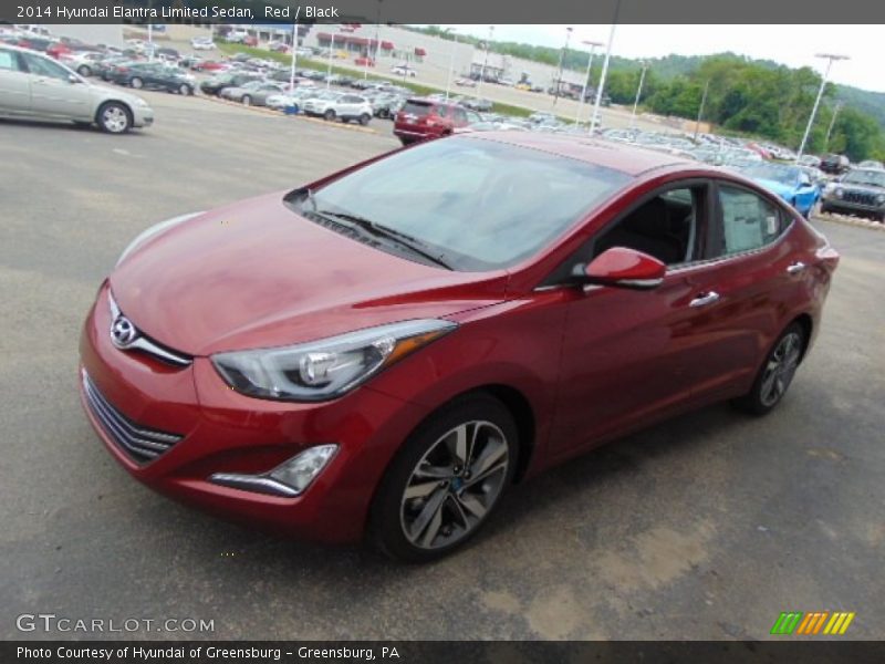 Red / Black 2014 Hyundai Elantra Limited Sedan