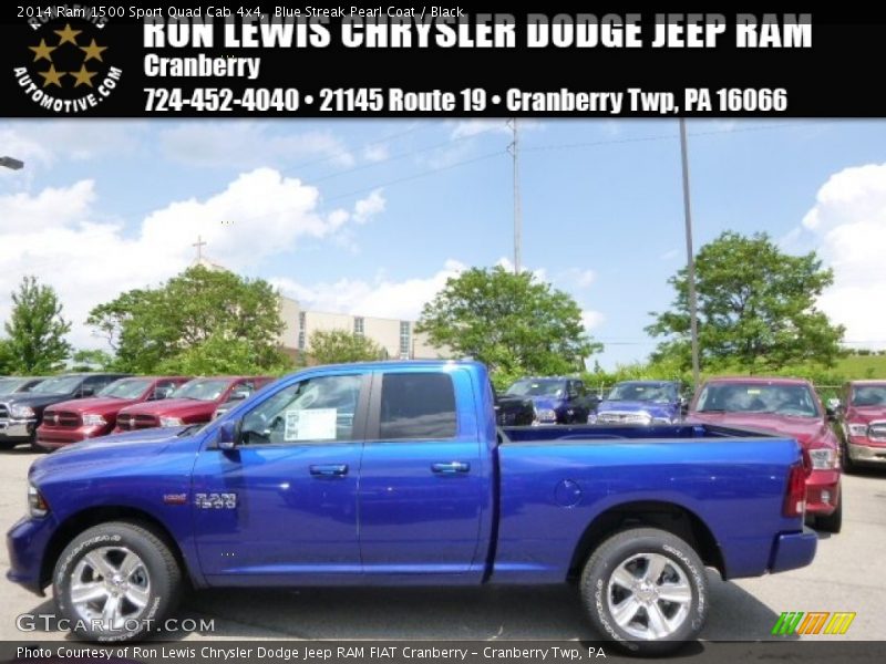 Blue Streak Pearl Coat / Black 2014 Ram 1500 Sport Quad Cab 4x4