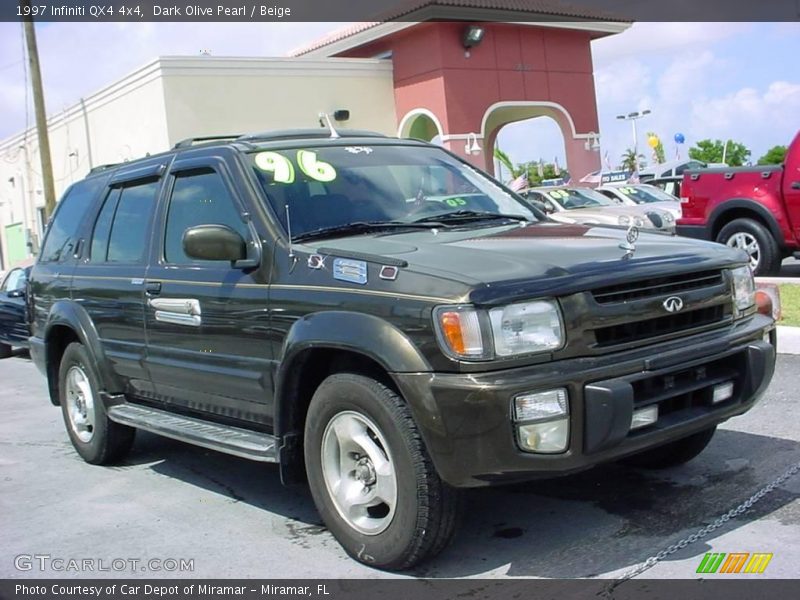 Dark Olive Pearl / Beige 1997 Infiniti QX4 4x4