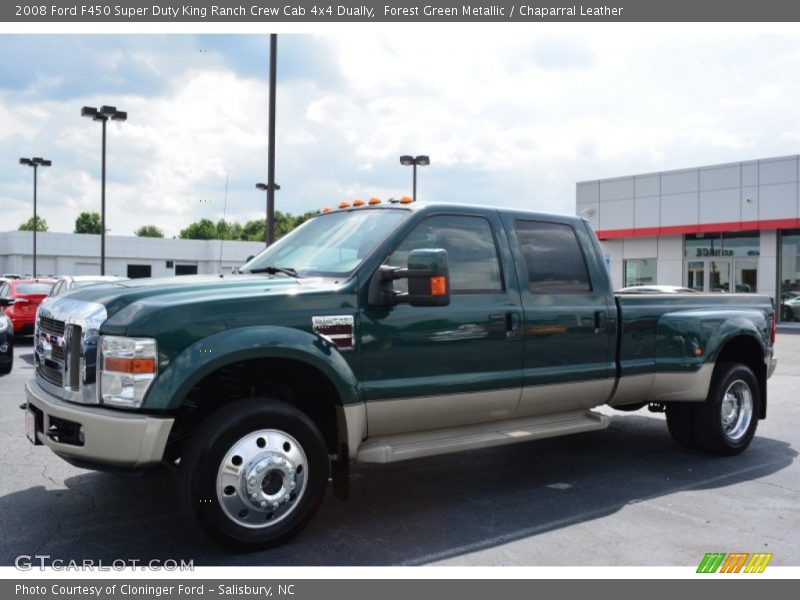 Forest Green Metallic / Chaparral Leather 2008 Ford F450 Super Duty King Ranch Crew Cab 4x4 Dually
