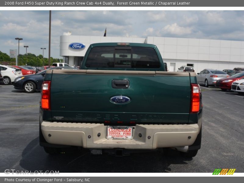 Forest Green Metallic / Chaparral Leather 2008 Ford F450 Super Duty King Ranch Crew Cab 4x4 Dually