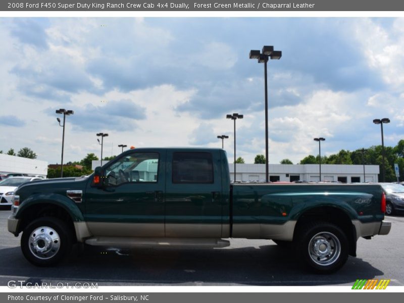 Forest Green Metallic / Chaparral Leather 2008 Ford F450 Super Duty King Ranch Crew Cab 4x4 Dually