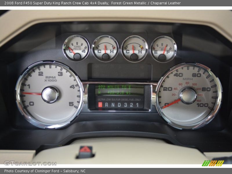 Forest Green Metallic / Chaparral Leather 2008 Ford F450 Super Duty King Ranch Crew Cab 4x4 Dually