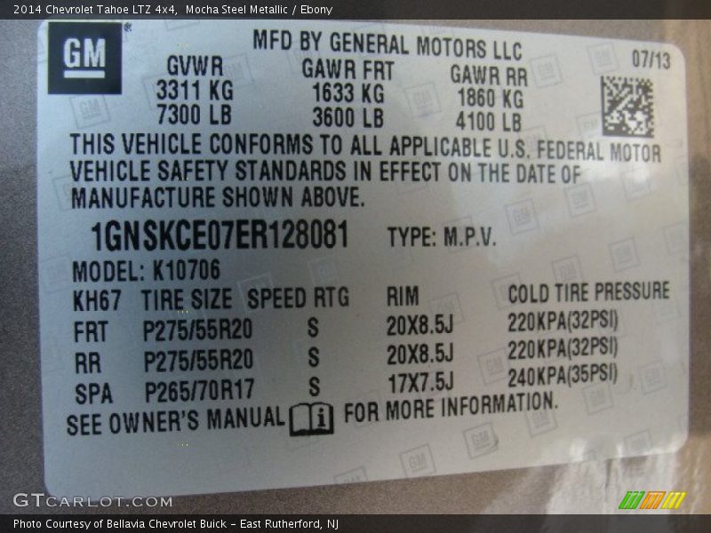 Mocha Steel Metallic / Ebony 2014 Chevrolet Tahoe LTZ 4x4