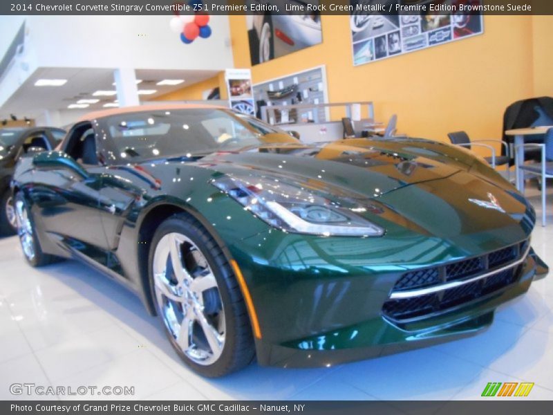 Lime Rock Green Metallic / Premire Edition Brownstone Suede 2014 Chevrolet Corvette Stingray Convertible Z51 Premiere Edition