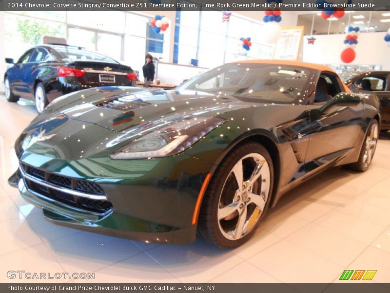 Lime Rock Green Metallic / Premire Edition Brownstone Suede 2014 Chevrolet Corvette Stingray Convertible Z51 Premiere Edition