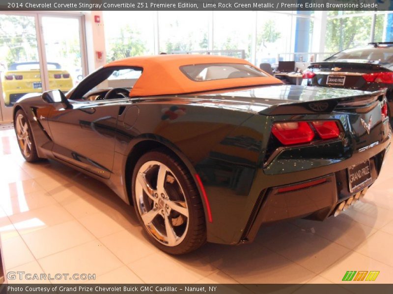 Lime Rock Green Metallic / Premire Edition Brownstone Suede 2014 Chevrolet Corvette Stingray Convertible Z51 Premiere Edition