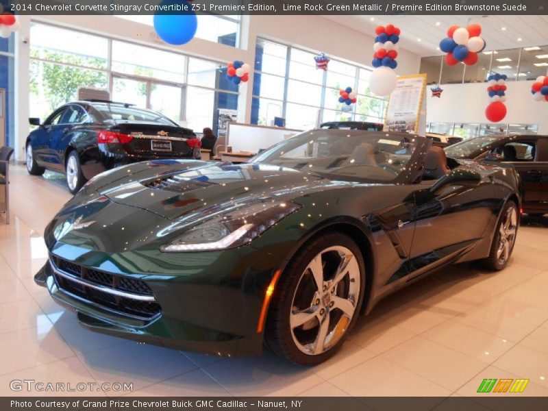 Lime Rock Green Metallic / Premire Edition Brownstone Suede 2014 Chevrolet Corvette Stingray Convertible Z51 Premiere Edition