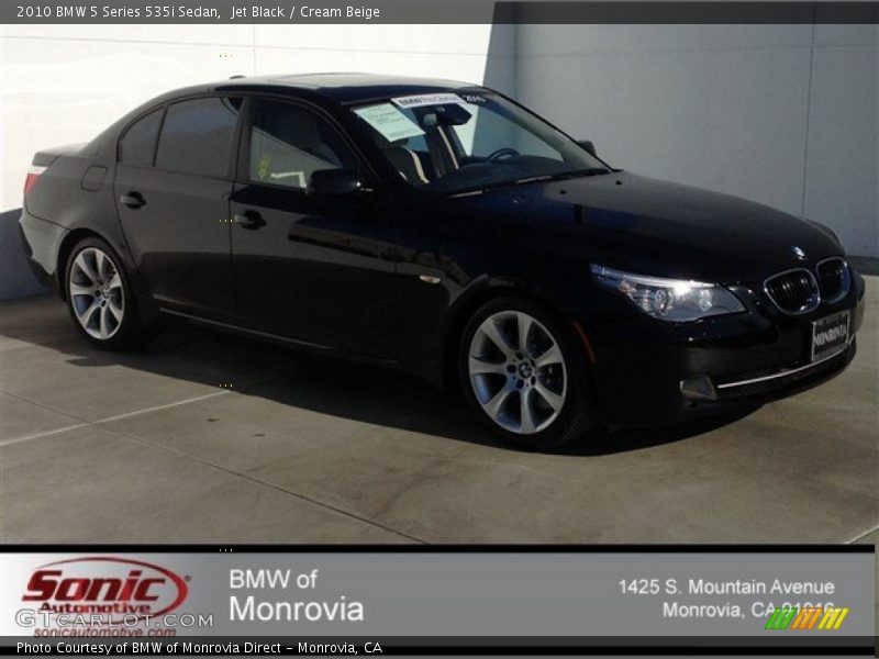 Jet Black / Cream Beige 2010 BMW 5 Series 535i Sedan