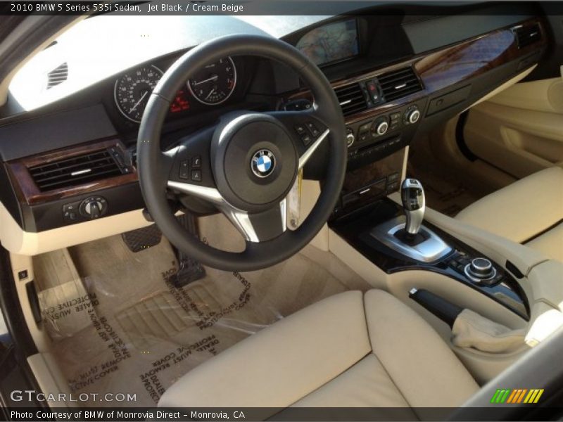 Jet Black / Cream Beige 2010 BMW 5 Series 535i Sedan