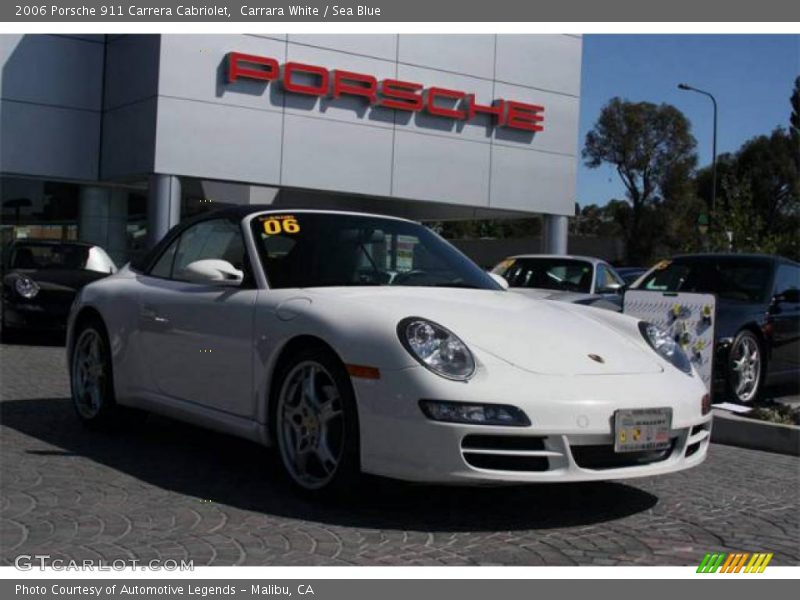 Carrara White / Sea Blue 2006 Porsche 911 Carrera Cabriolet