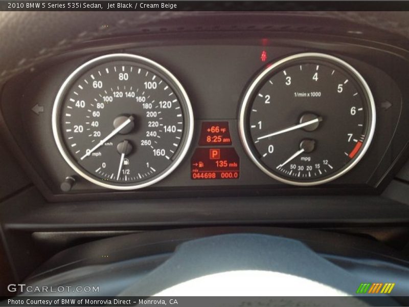 Jet Black / Cream Beige 2010 BMW 5 Series 535i Sedan