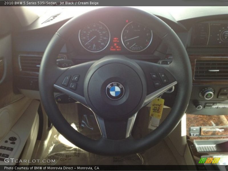 Jet Black / Cream Beige 2010 BMW 5 Series 535i Sedan