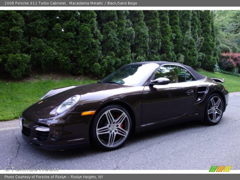 Macadamia Metallic / Black/Sand Beige 2008 Porsche 911 Turbo Cabriolet