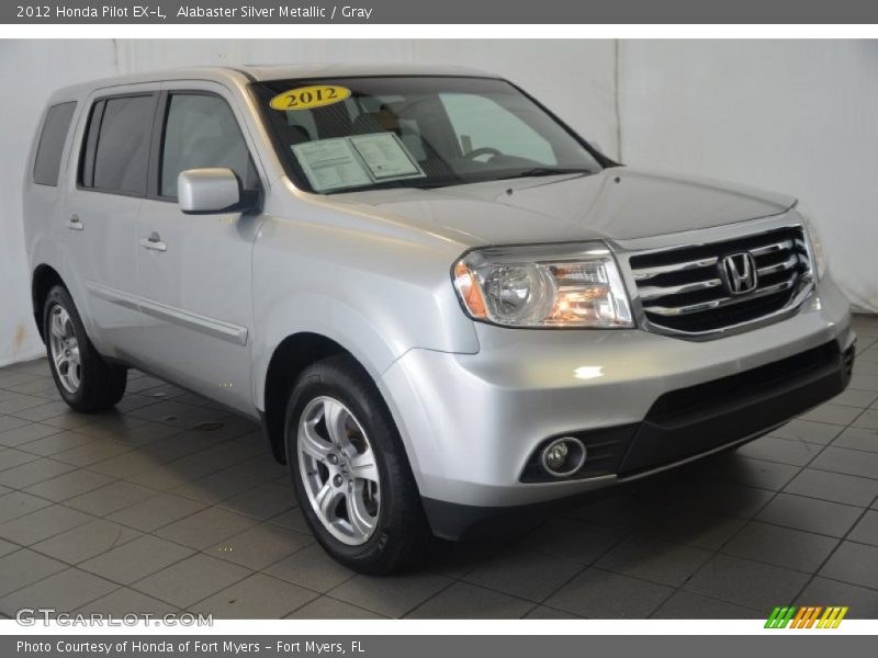 Alabaster Silver Metallic / Gray 2012 Honda Pilot EX-L