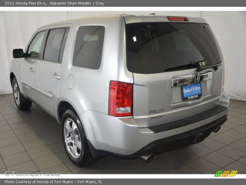 Alabaster Silver Metallic / Gray 2012 Honda Pilot EX-L