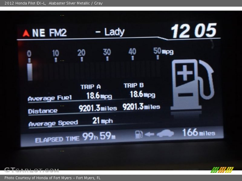 Alabaster Silver Metallic / Gray 2012 Honda Pilot EX-L