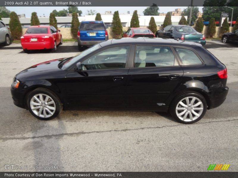 Brilliant Black / Black 2009 Audi A3 2.0T quattro